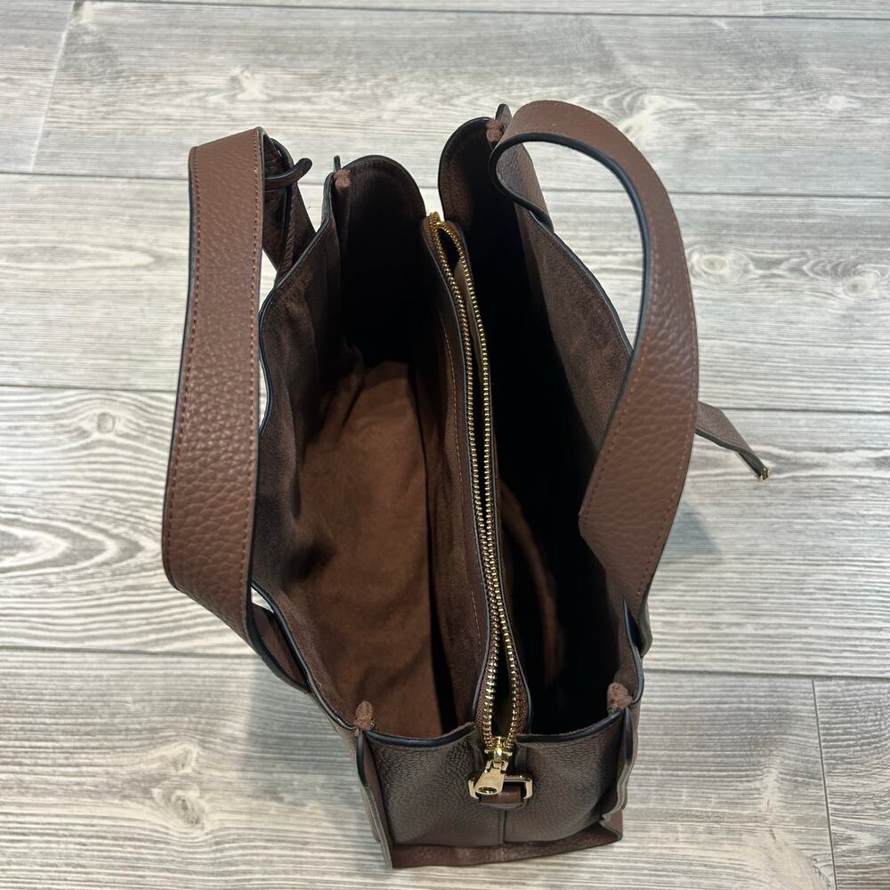 RADLEY LONDON Brown Pebbled Leather Top-Handle Crossbody - Picture 2 of 9